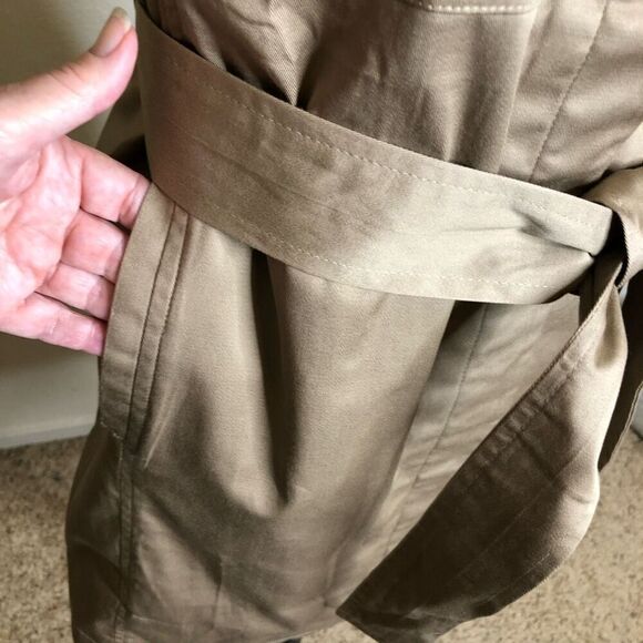 Du Paradis Warm Beige Normcore, Beigecore, Light Academia Belted Dress Sz S NWOT - Picture 7 of 15